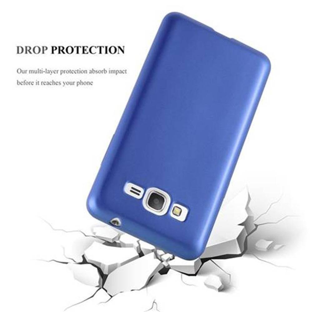 Cadorabo Schutzhülle für Samsung Galaxy GRAND PRIME Hülle in Blau Handyhülle TPU Silikon Etui Cover Case