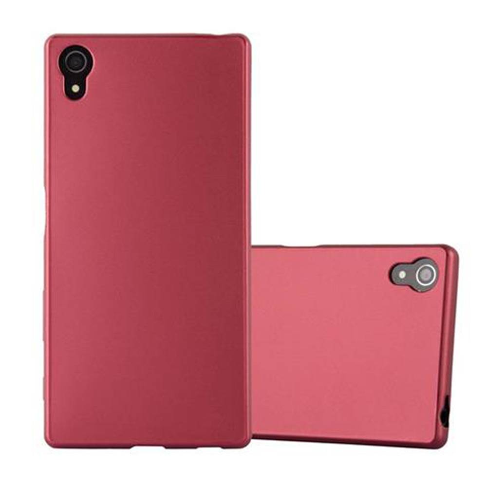 Cadorabo Schutzhülle für Sony Xperia Z5 Hülle in Rot Handyhülle TPU Silikon Etui Cover Case