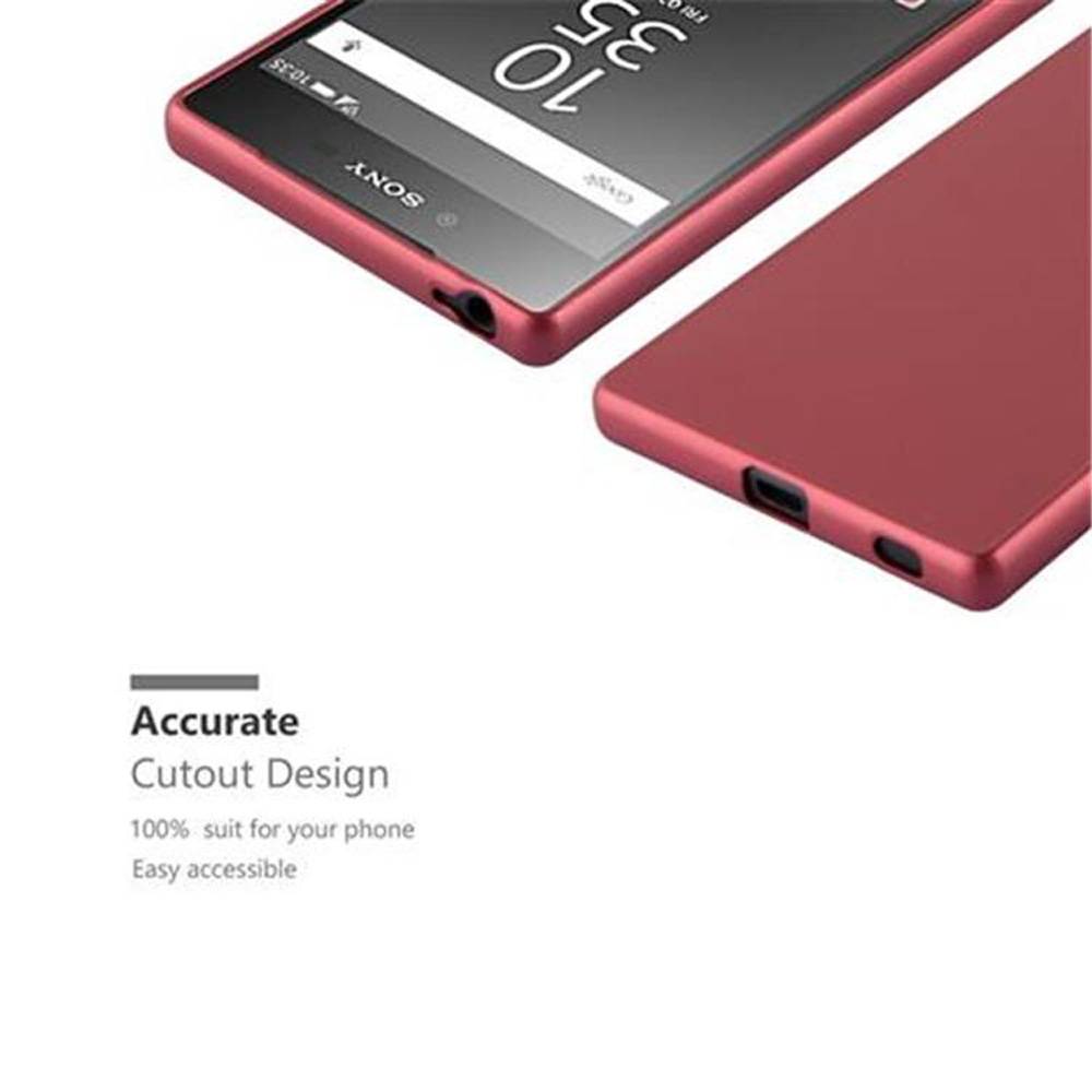 Cadorabo Schutzhülle für Sony Xperia Z5 Hülle in Rot Handyhülle TPU Silikon Etui Cover Case