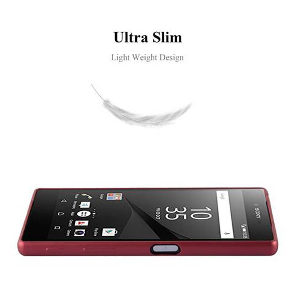 Cadorabo Schutzhülle für Sony Xperia Z5 Hülle in Rot Handyhülle TPU Silikon Etui Cover Case