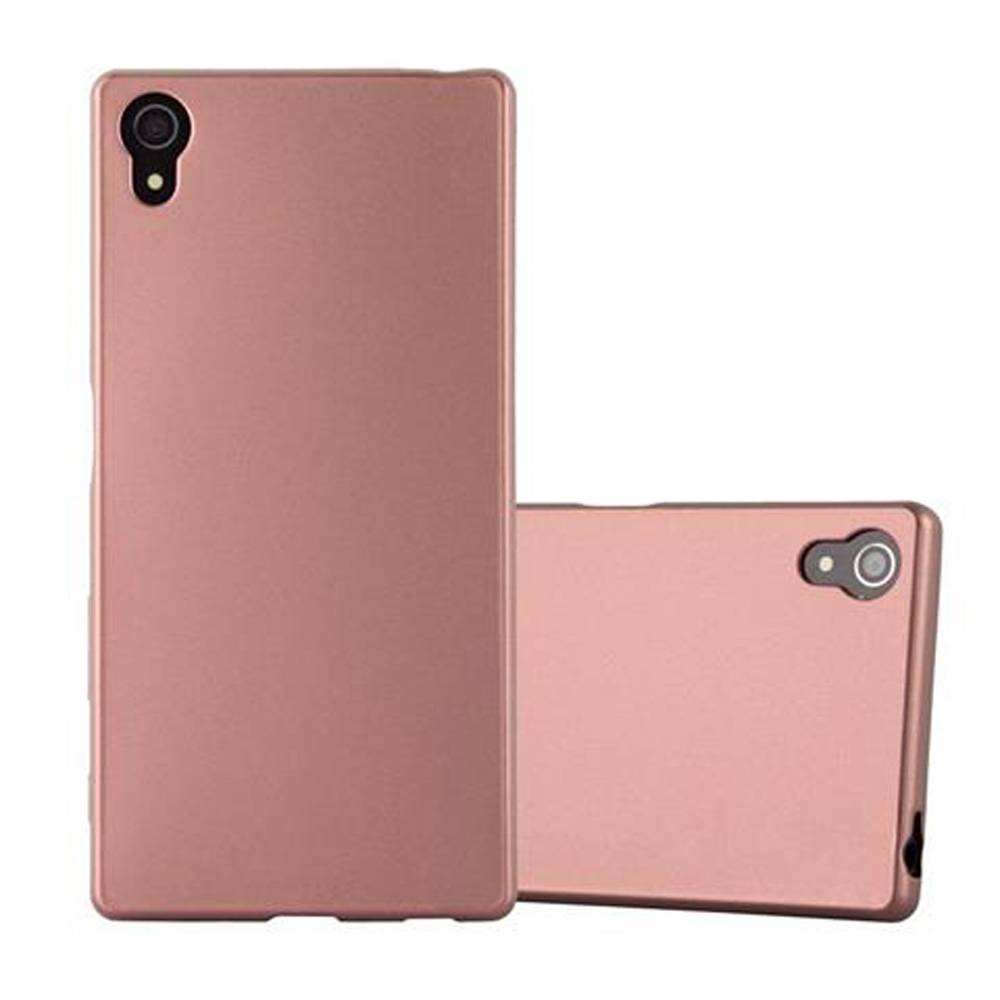 Cadorabo Schutzhülle für Sony Xperia Z5 Hülle in Gold Handyhülle TPU Silikon Etui Cover Case