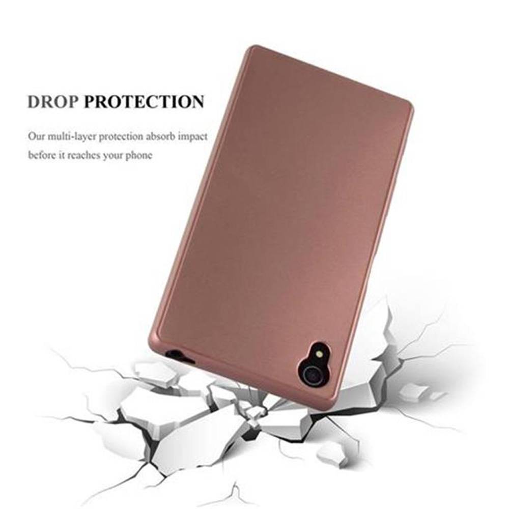 Cadorabo Schutzhülle für Sony Xperia Z5 Hülle in Gold Handyhülle TPU Silikon Etui Cover Case