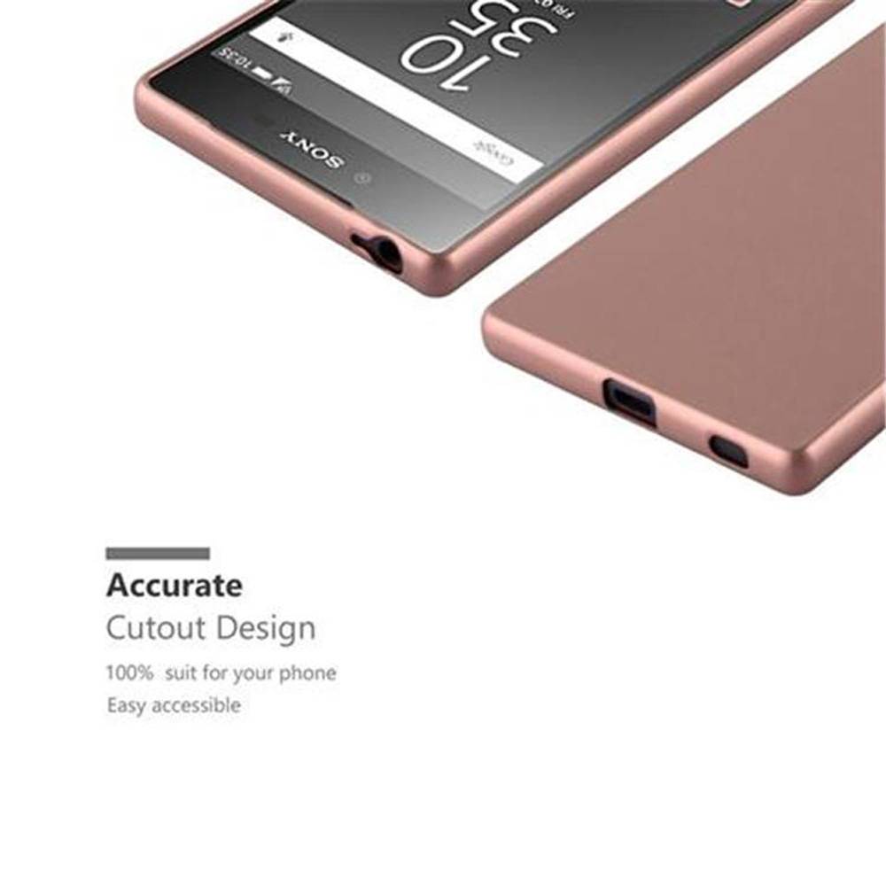 Cadorabo Schutzhülle für Sony Xperia Z5 Hülle in Gold Handyhülle TPU Silikon Etui Cover Case