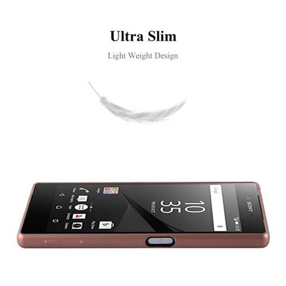 Cadorabo Schutzhülle für Sony Xperia Z5 Hülle in Gold Handyhülle TPU Silikon Etui Cover Case