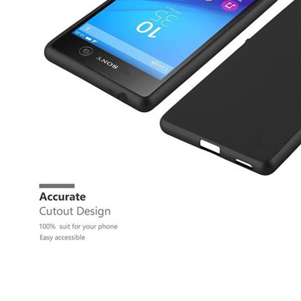 Cadorabo Schutzhülle für Sony Xperia M5 Hülle in Schwarz Handyhülle TPU Silikon Etui Cover Case