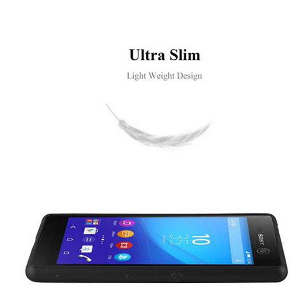 Cadorabo Schutzhülle für Sony Xperia M5 Hülle in Schwarz Handyhülle TPU Silikon Etui Cover Case