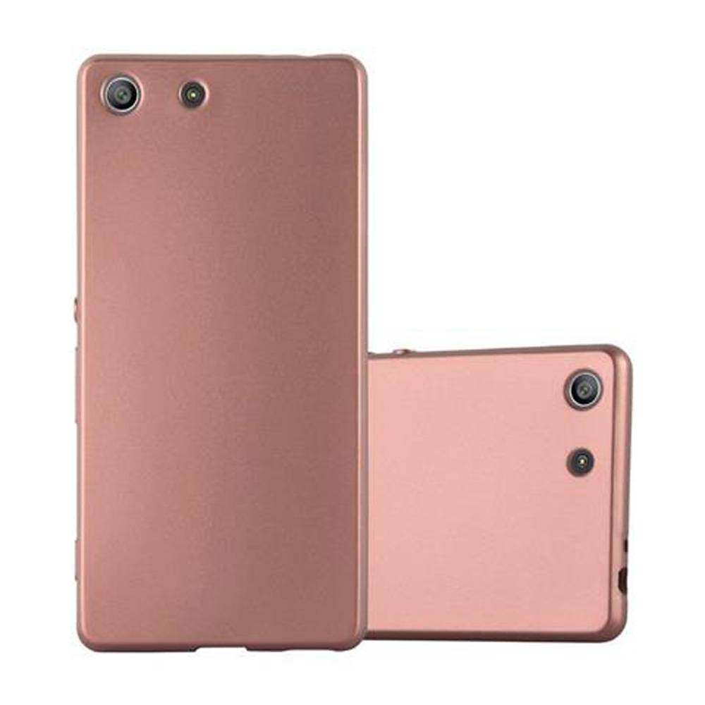 Cadorabo Schutzhülle für Sony Xperia M5 Hülle in Gold Handyhülle TPU Silikon Etui Cover Case