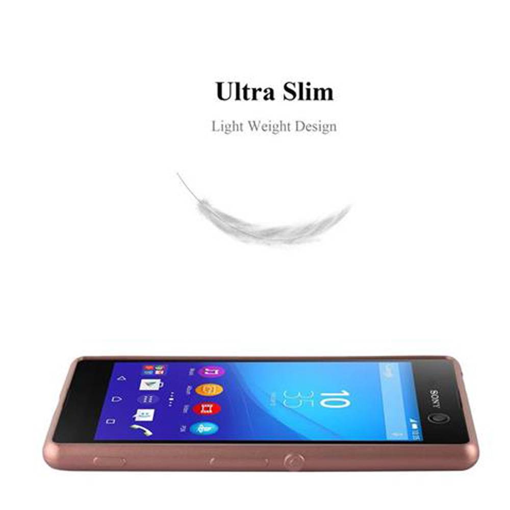 Cadorabo Schutzhülle für Sony Xperia M5 Hülle in Gold Handyhülle TPU Silikon Etui Cover Case
