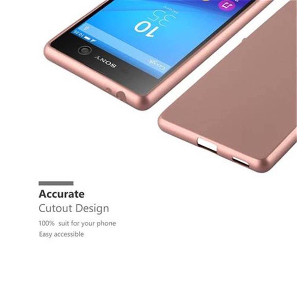 Cadorabo Schutzhülle für Sony Xperia M5 Hülle in Gold Handyhülle TPU Silikon Etui Cover Case
