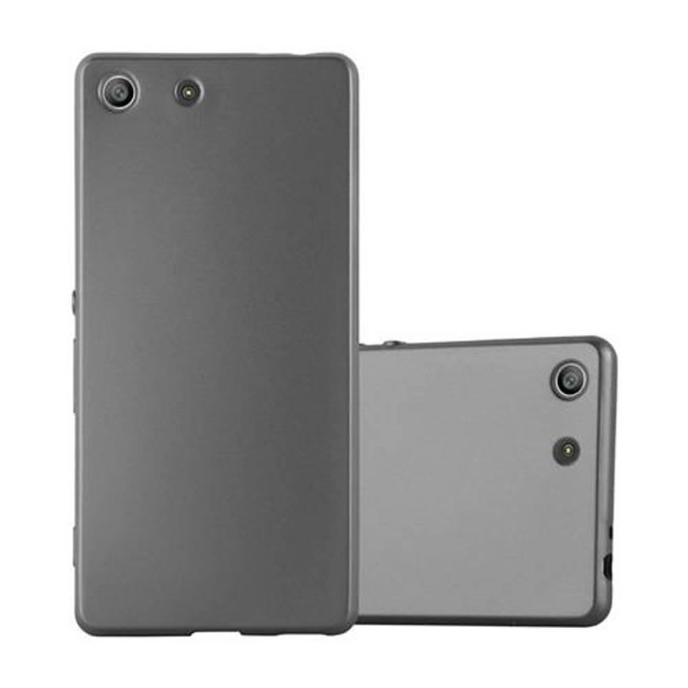 Cadorabo Schutzhülle für Sony Xperia M5 Hülle in Grau Handyhülle TPU Silikon Etui Cover Case