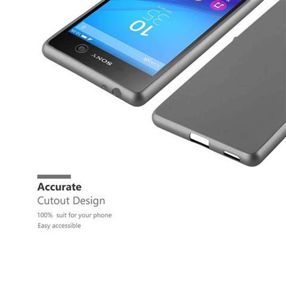 Cadorabo Schutzhülle für Sony Xperia M5 Hülle in Grau Handyhülle TPU Silikon Etui Cover Case