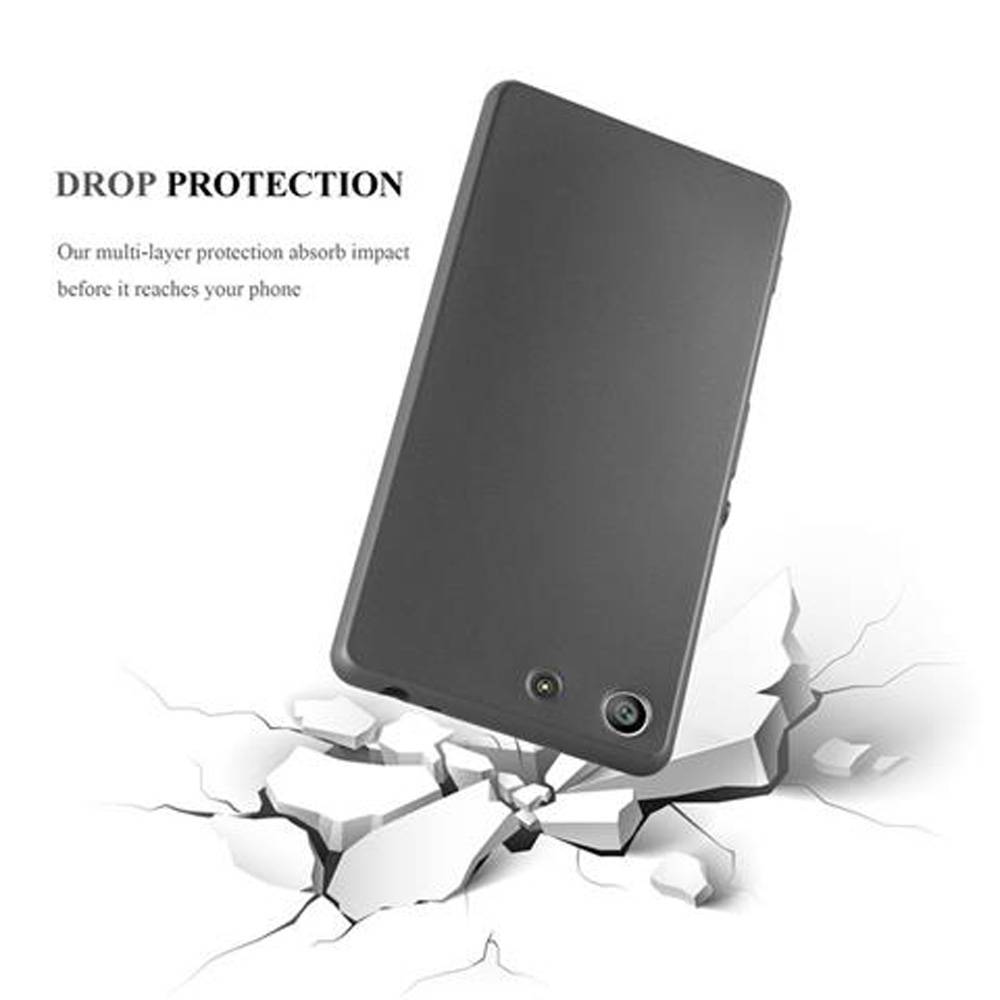 Cadorabo Schutzhülle für Sony Xperia M5 Hülle in Grau Handyhülle TPU Silikon Etui Cover Case