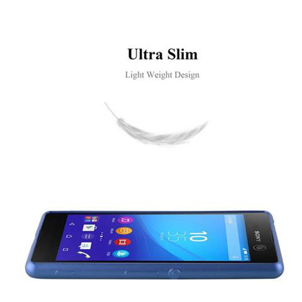 Cadorabo Schutzhülle für Sony Xperia M5 Hülle in Blau Handyhülle TPU Silikon Etui Cover Case