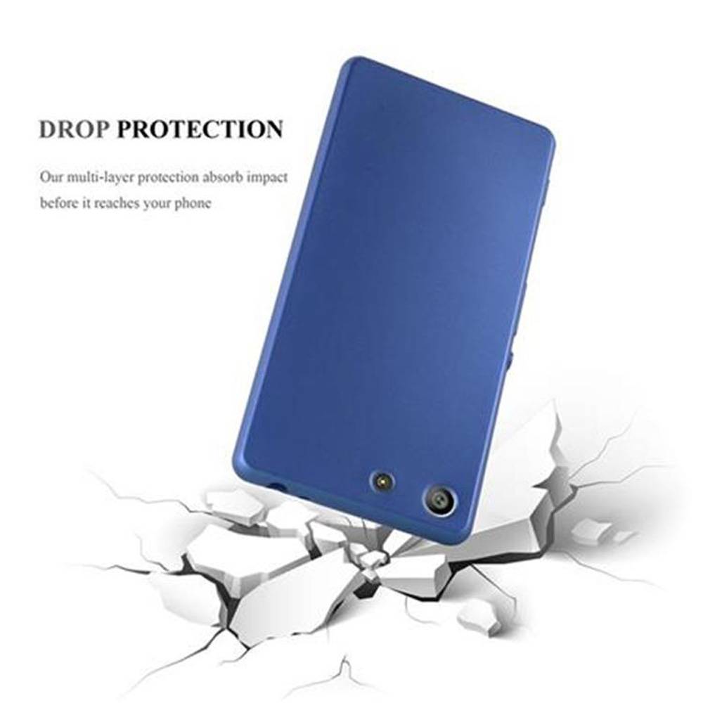 Cadorabo Schutzhülle für Sony Xperia M5 Hülle in Blau Handyhülle TPU Silikon Etui Cover Case