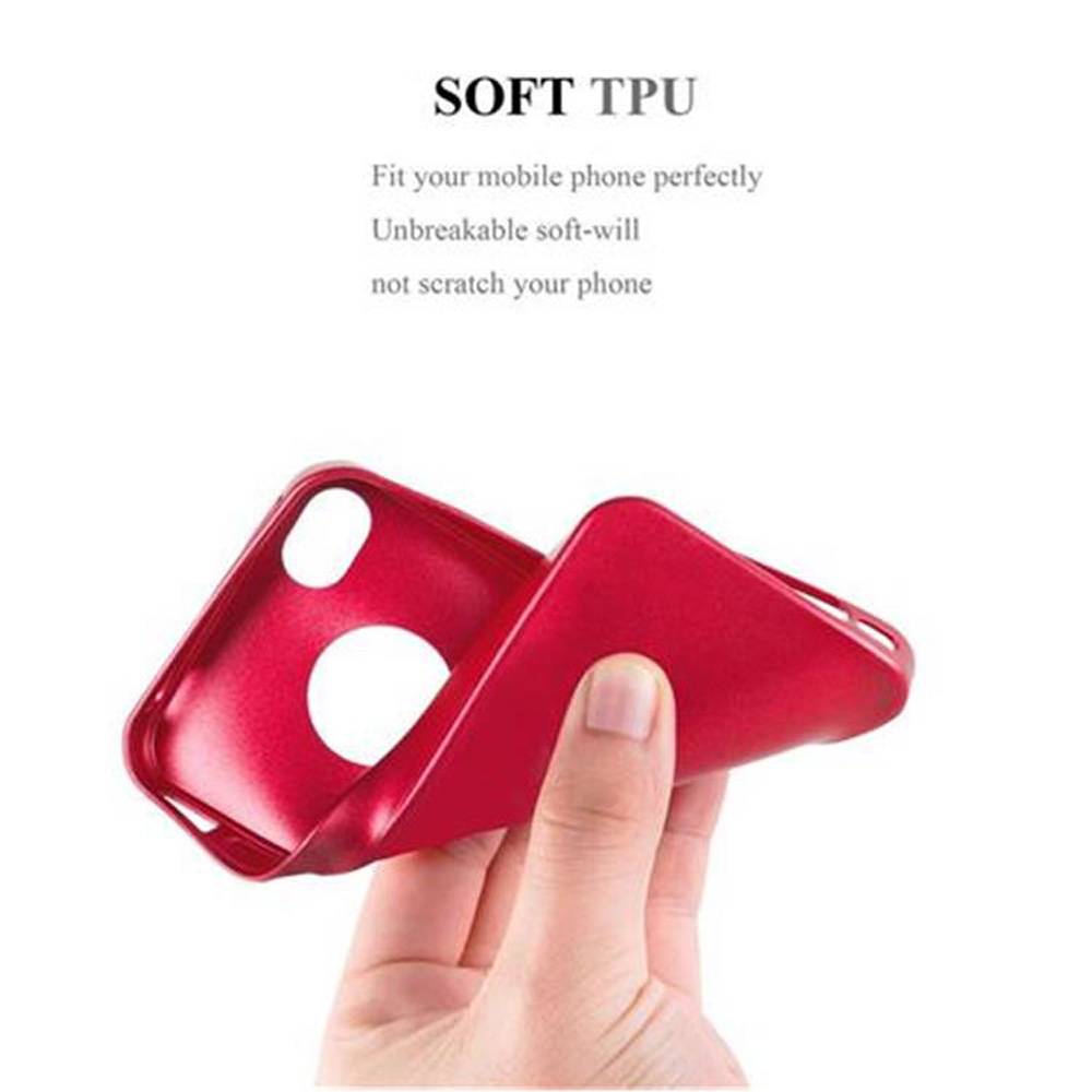 Cadorabo Schutzhülle für Apple iPhone 4 / 4S Hülle in Rot Handyhülle TPU Silikon Etui Cover Case