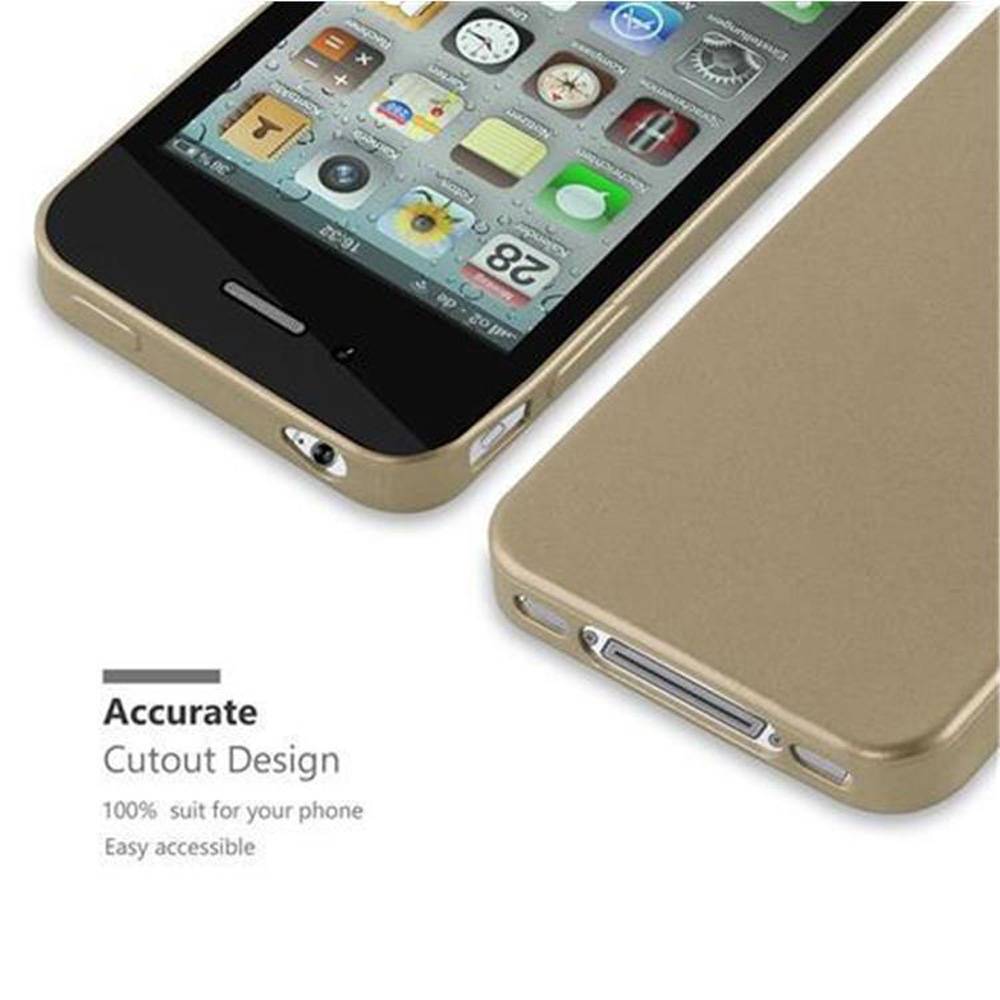 Cadorabo Schutzhülle für Apple iPhone 4 / 4S Hülle in Gold Handyhülle TPU Silikon Etui Cover Case