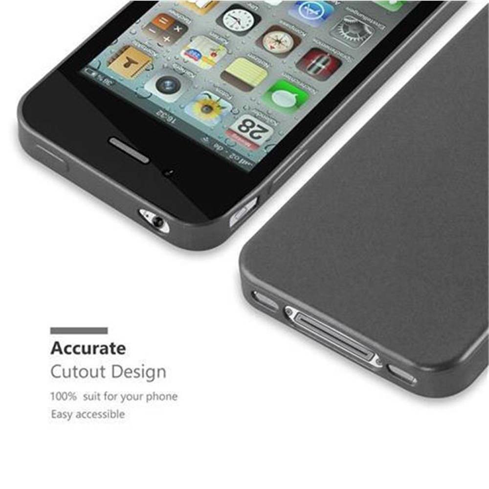 Cadorabo Schutzhülle für Apple iPhone 4 / 4S Hülle in Grau Handyhülle TPU Silikon Etui Cover Case
