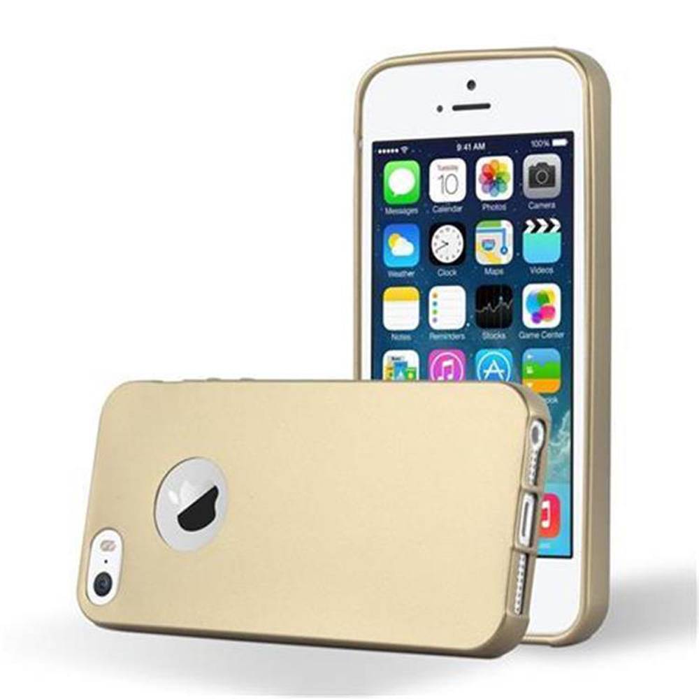 Cadorabo Schutzhülle für Apple iPhone 5 / 5S / SE 2016 Hülle in Gold Handyhülle TPU Silikon Etui Cover Case
