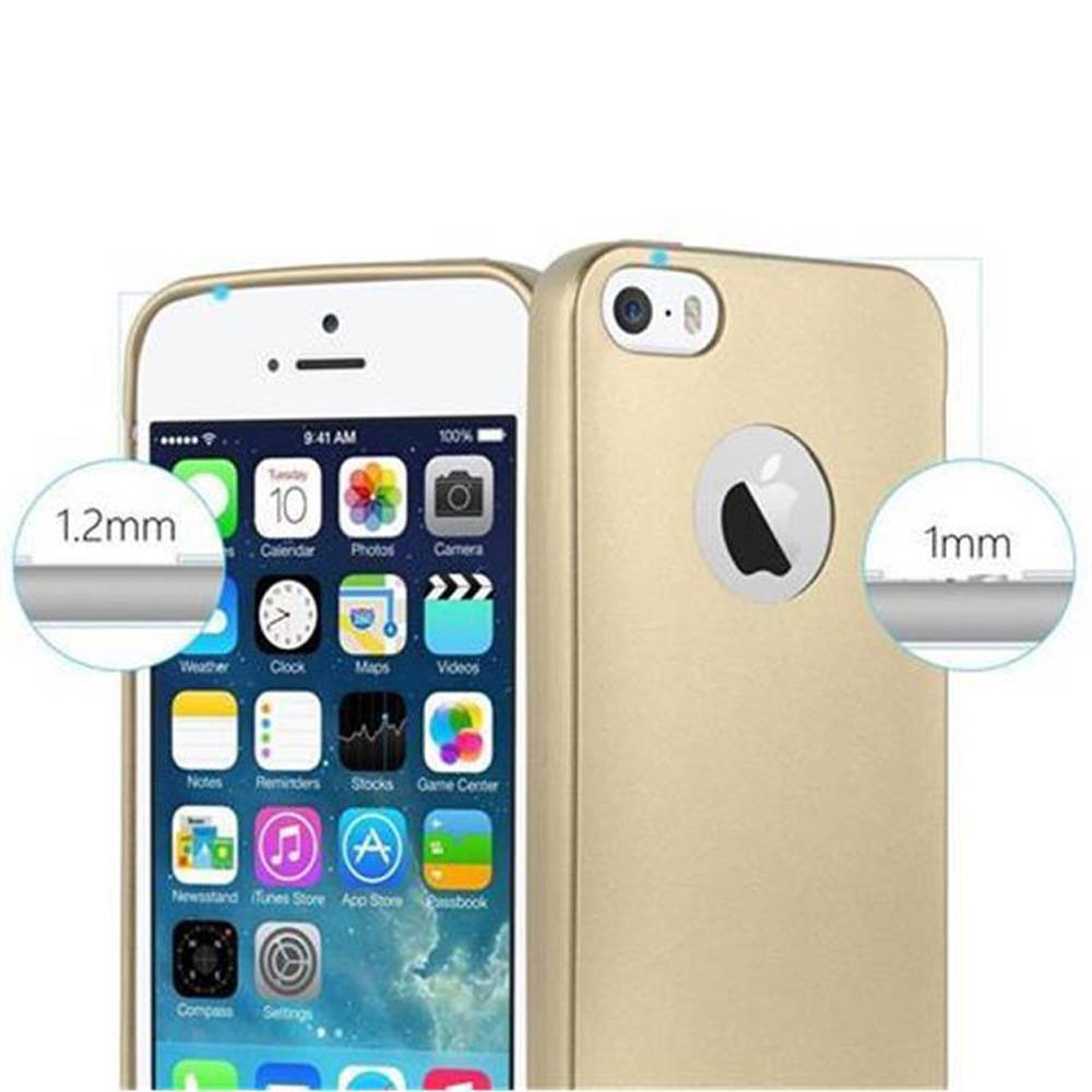 Cadorabo Schutzhülle für Apple iPhone 5 / 5S / SE 2016 Hülle in Gold Handyhülle TPU Silikon Etui Cover Case