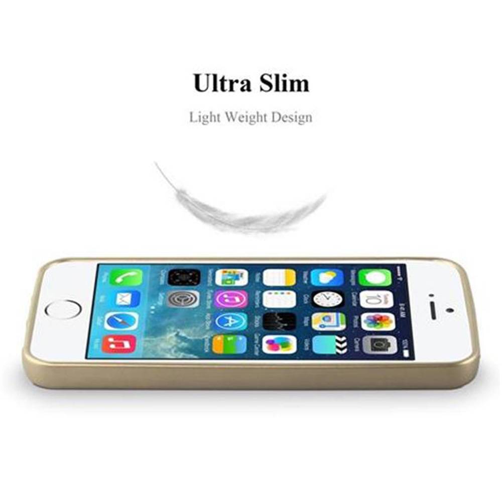 Cadorabo Schutzhülle für Apple iPhone 5 / 5S / SE 2016 Hülle in Gold Handyhülle TPU Silikon Etui Cover Case