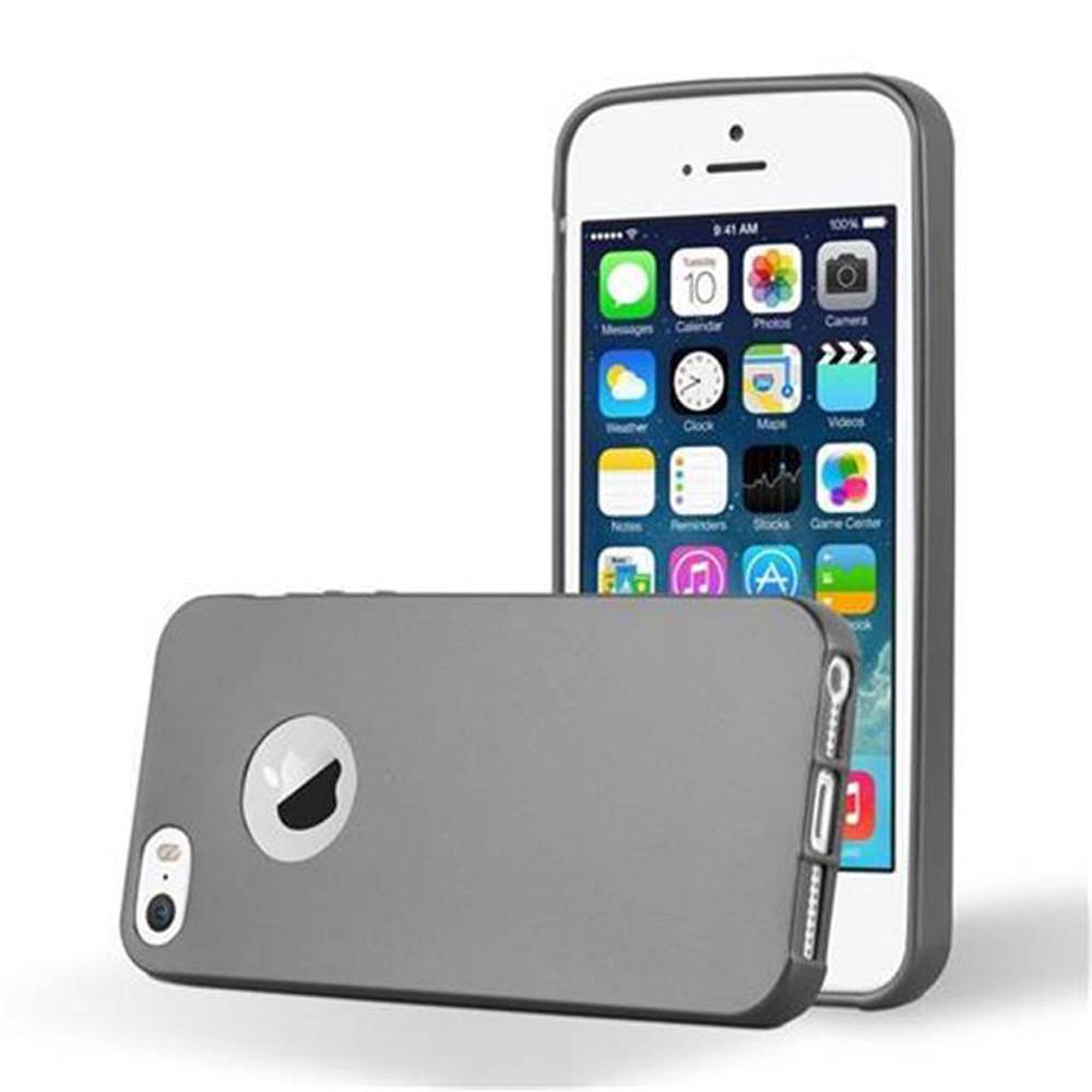 Cadorabo Schutzhülle für Apple iPhone 5 / 5S / SE 2016 Hülle in Grau Handyhülle TPU Silikon Etui Cover Case