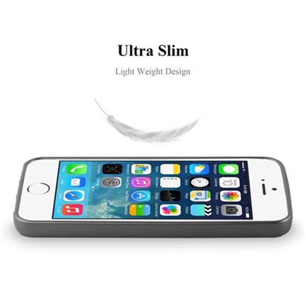 Cadorabo Schutzhülle für Apple iPhone 5 / 5S / SE 2016 Hülle in Grau Handyhülle TPU Silikon Etui Cover Case