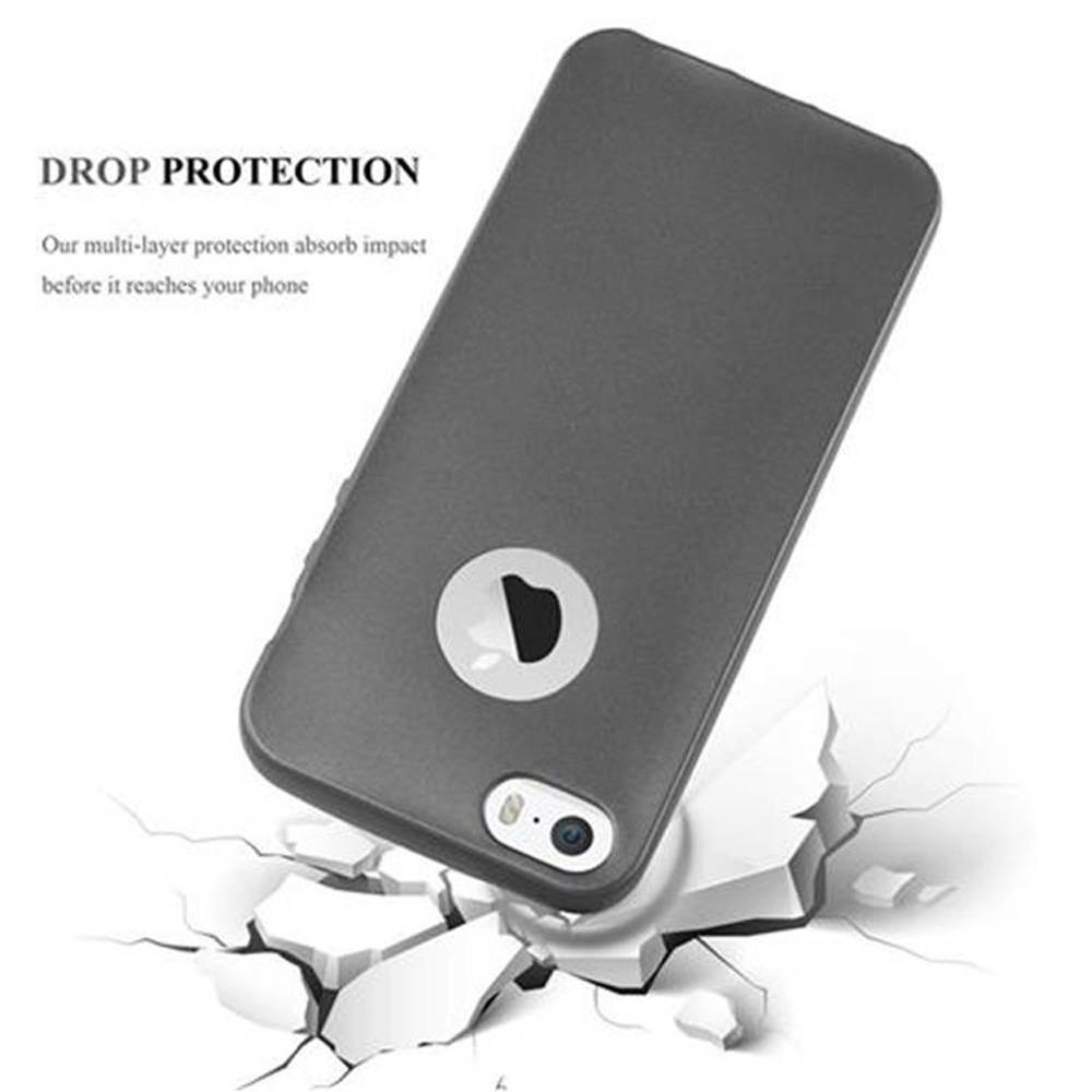 Cadorabo Schutzhülle für Apple iPhone 5 / 5S / SE 2016 Hülle in Grau Handyhülle TPU Silikon Etui Cover Case