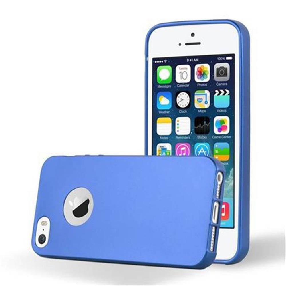 Cadorabo Schutzhülle für Apple iPhone 5 / 5S / SE 2016 Hülle in Blau Handyhülle TPU Silikon Etui Cover Case