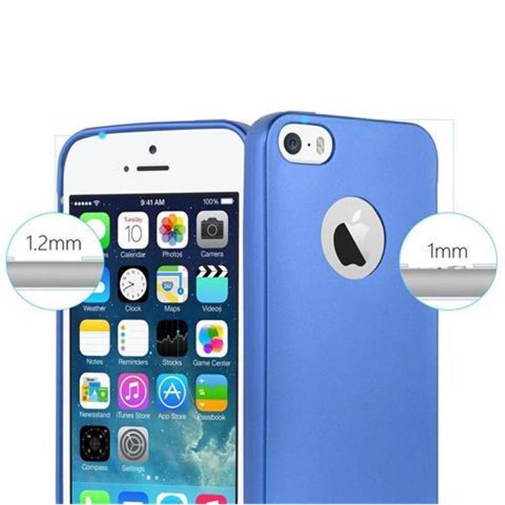Cadorabo Schutzhülle für Apple iPhone 5 / 5S / SE 2016 Hülle in Blau Handyhülle TPU Silikon Etui Cover Case