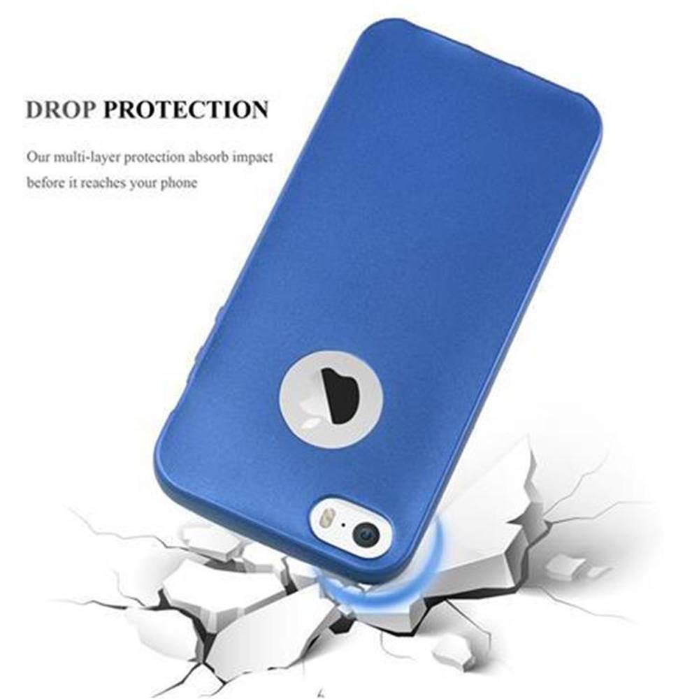 Cadorabo Schutzhülle für Apple iPhone 5 / 5S / SE 2016 Hülle in Blau Handyhülle TPU Silikon Etui Cover Case