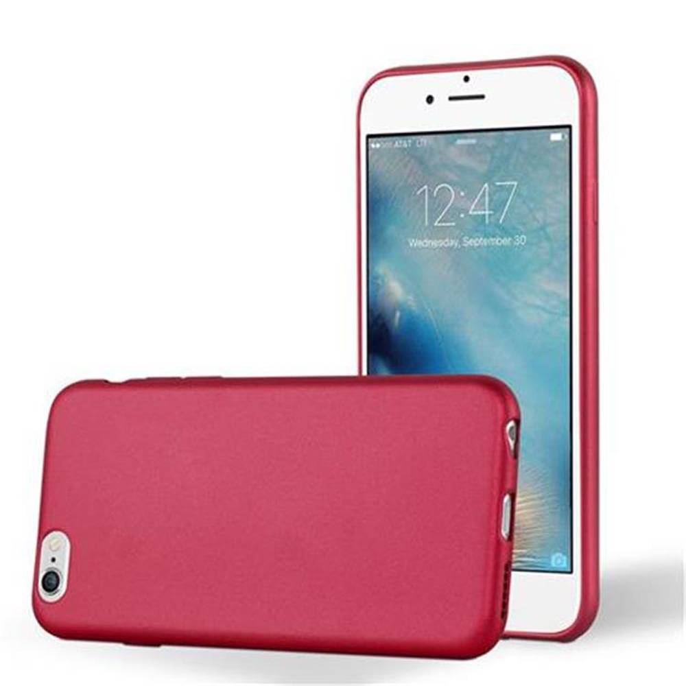 Cadorabo Schutzhülle für Apple iPhone 6 / 6S Hülle in Rot Handyhülle TPU Silikon Etui Cover Case