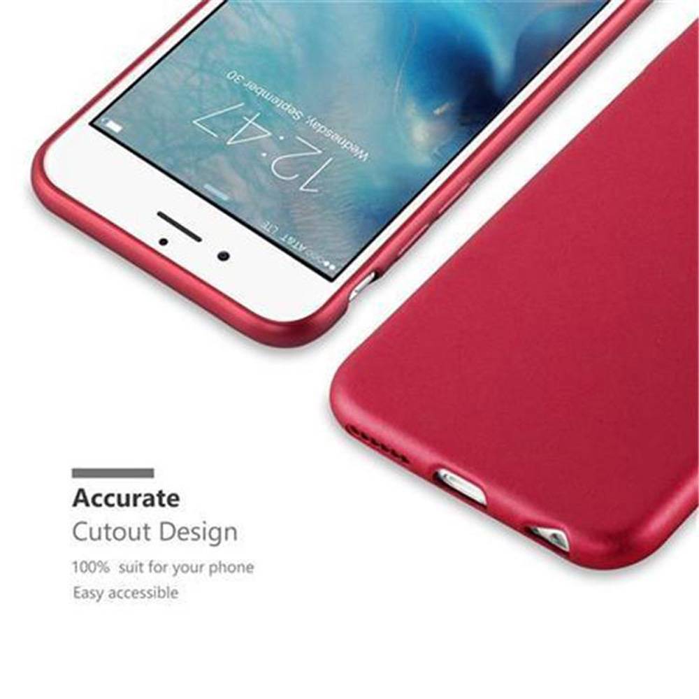 Cadorabo Schutzhülle für Apple iPhone 6 / 6S Hülle in Rot Handyhülle TPU Silikon Etui Cover Case