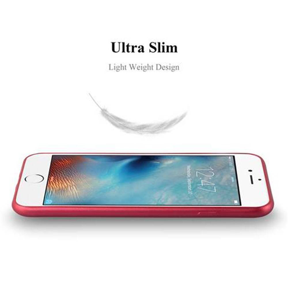 Cadorabo Schutzhülle für Apple iPhone 6 / 6S Hülle in Rot Handyhülle TPU Silikon Etui Cover Case