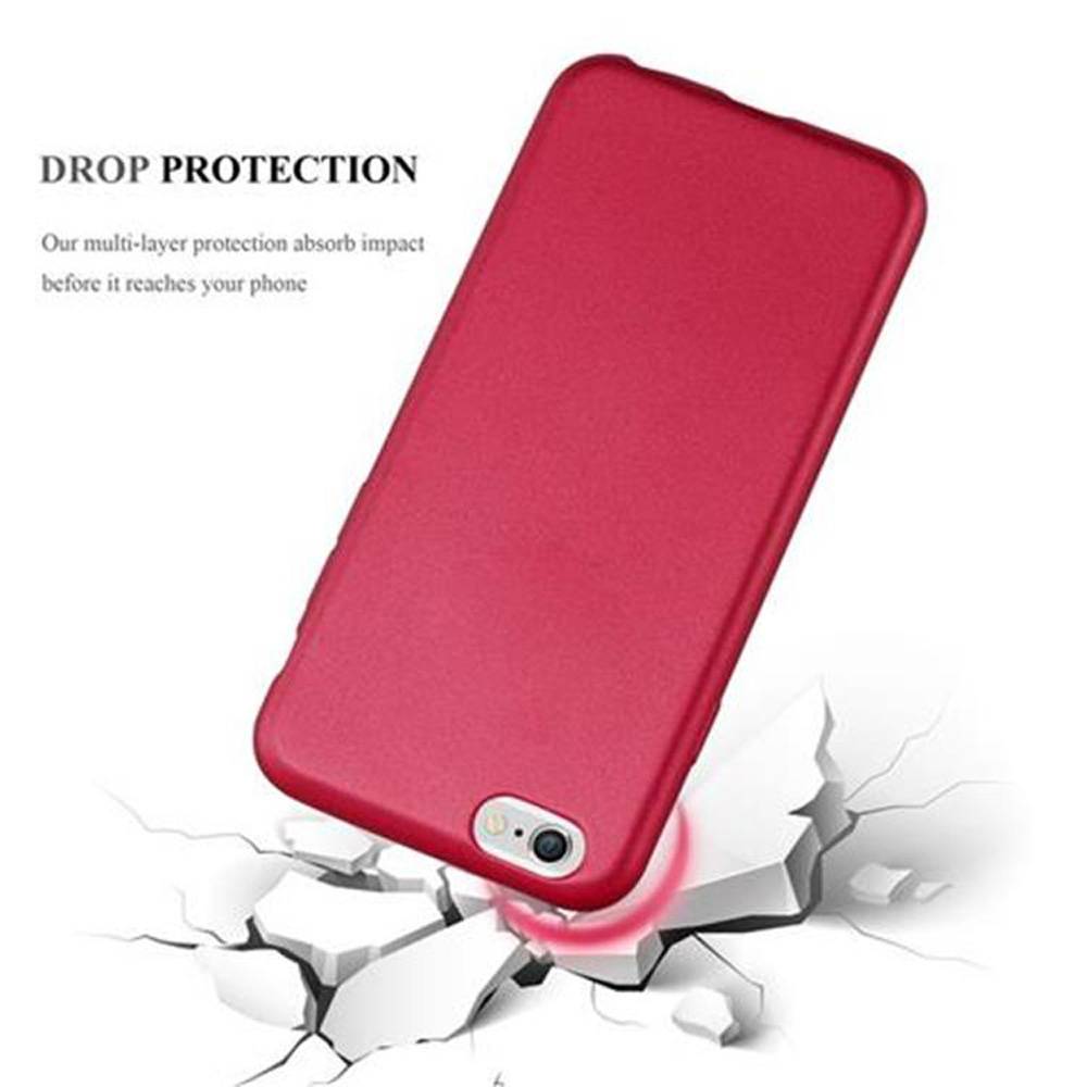 Cadorabo Schutzhülle für Apple iPhone 6 / 6S Hülle in Rot Handyhülle TPU Silikon Etui Cover Case