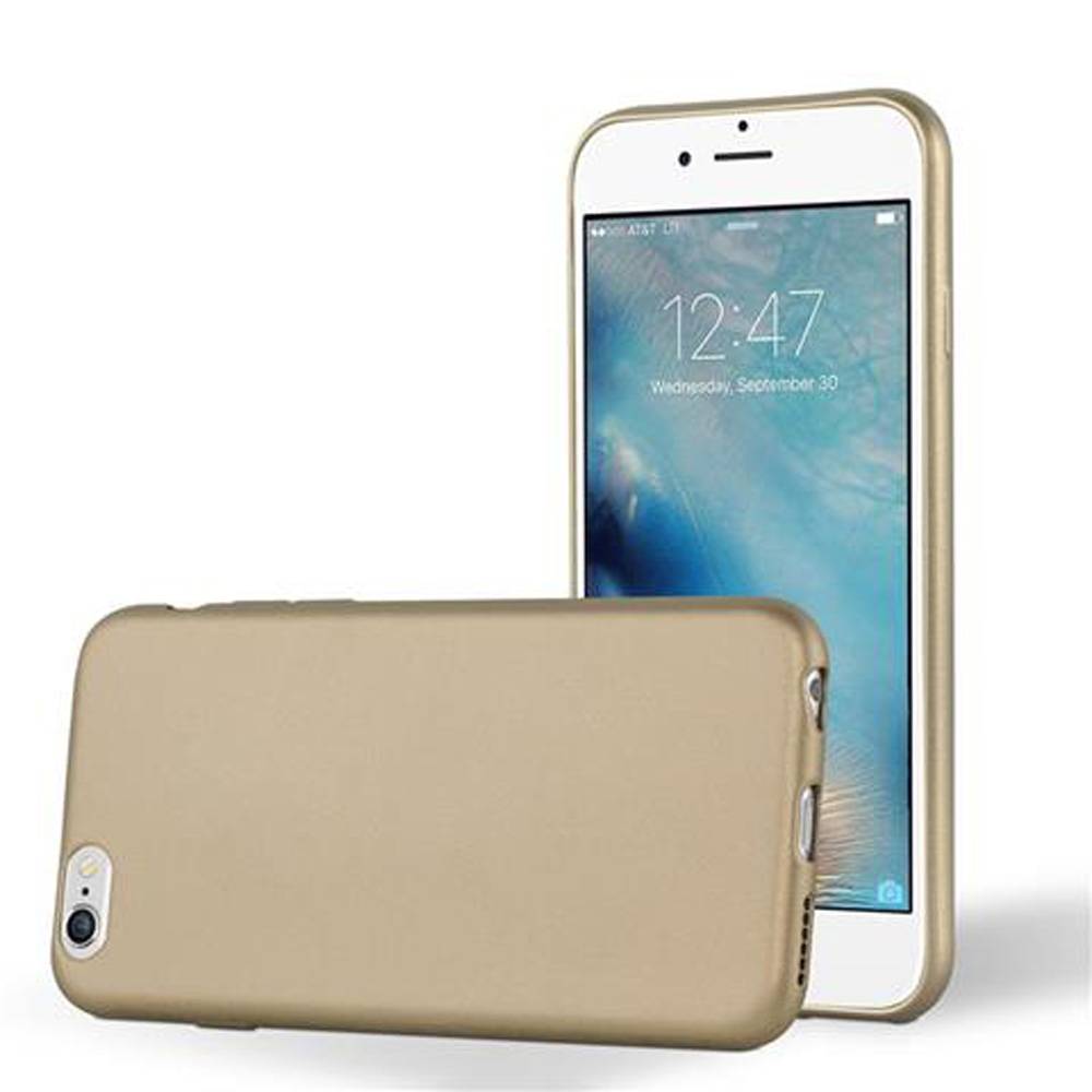 Cadorabo Schutzhülle für Apple iPhone 6 / 6S Hülle in Gold Handyhülle TPU Silikon Etui Cover Case
