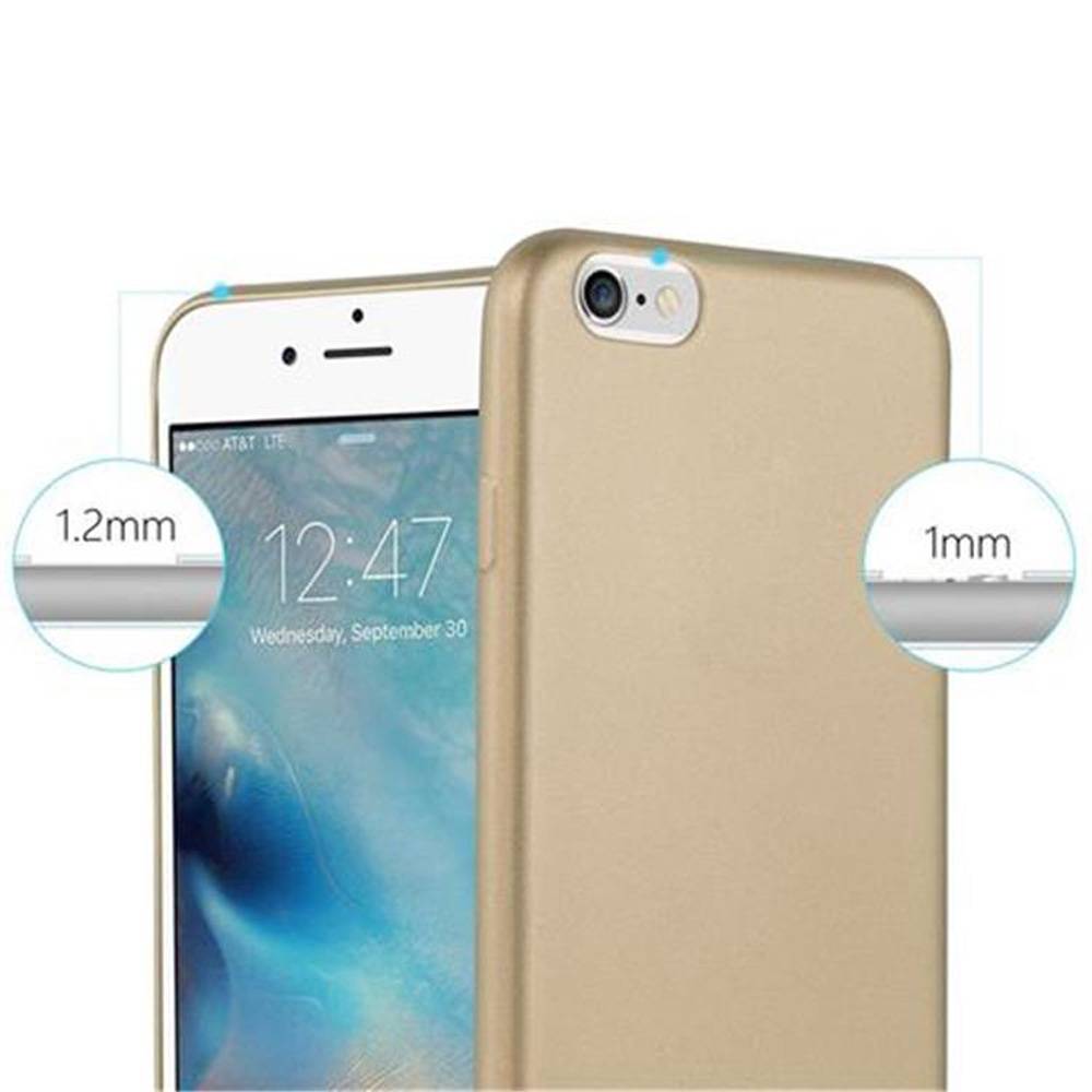 Cadorabo Schutzhülle für Apple iPhone 6 / 6S Hülle in Gold Handyhülle TPU Silikon Etui Cover Case