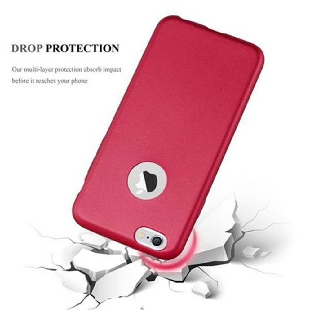 Cadorabo Schutzhülle für Apple iPhone 6 PLUS / 6S PLUS Hülle in Rot Handyhülle TPU Silikon Etui Cover Case