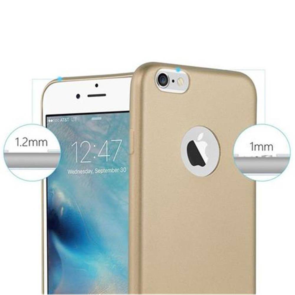 Cadorabo Schutzhülle für Apple iPhone 6 PLUS / 6S PLUS Hülle in Gold Handyhülle TPU Silikon Etui Cover Case