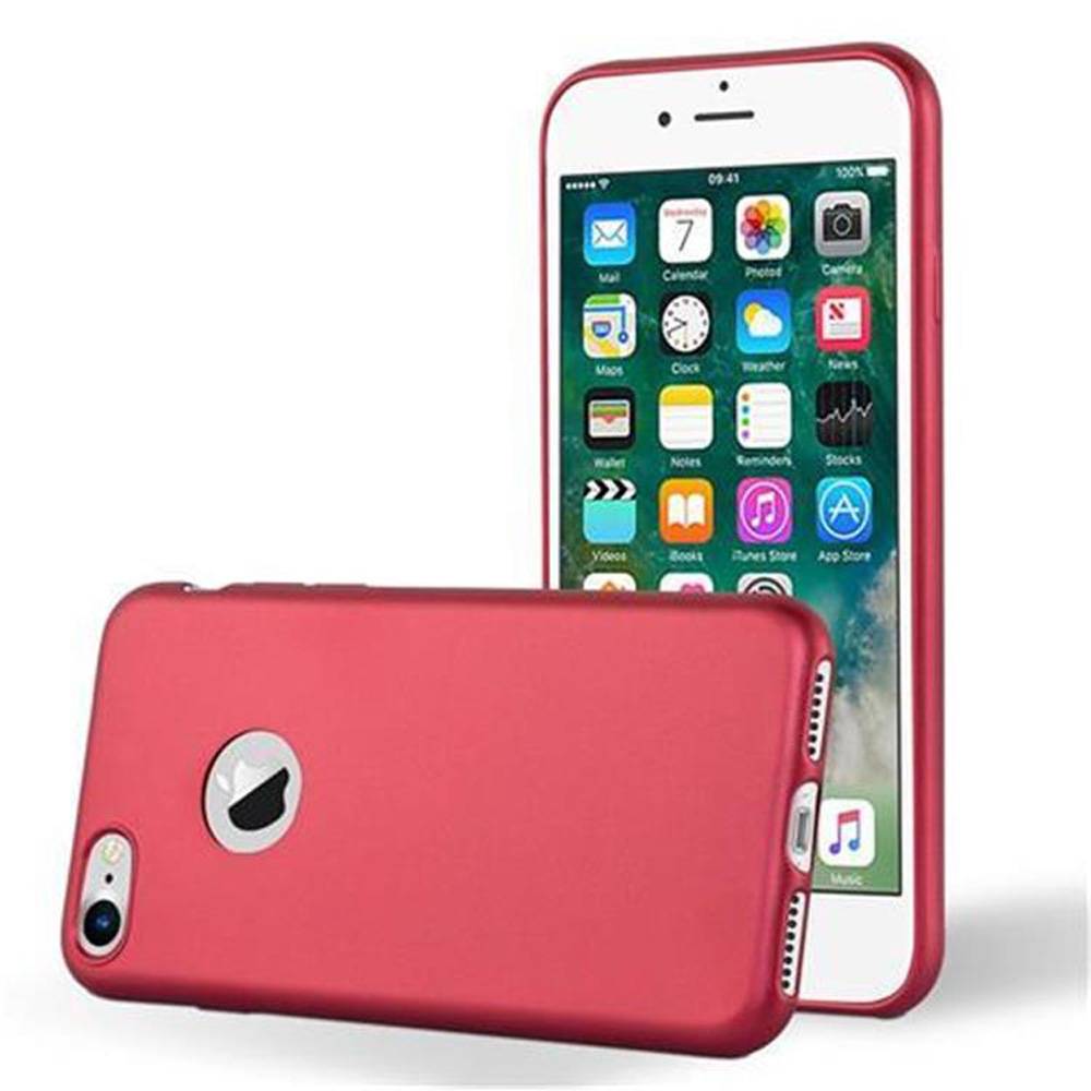 Cadorabo Schutzhülle für Apple iPhone 7 / 7S / 8 / SE 2020 Hülle in Rot Handyhülle TPU Silikon Etui Cover Case