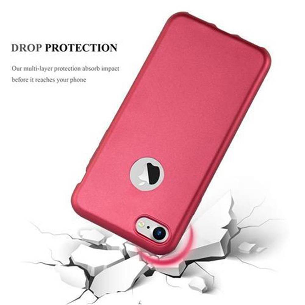 Cadorabo Schutzhülle für Apple iPhone 7 / 7S / 8 / SE 2020 Hülle in Rot Handyhülle TPU Silikon Etui Cover Case