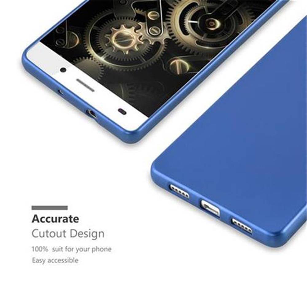 Cadorabo Schutzhülle für Huawei P8 LITE 2015 Hülle in Blau Handyhülle TPU Silikon Etui Cover Case