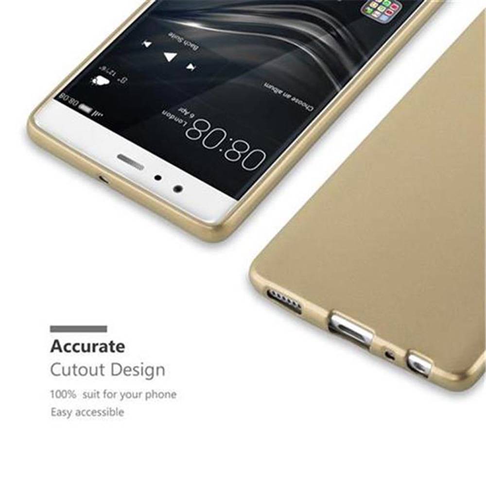 Cadorabo Schutzhülle für Huawei P9 Hülle in Gold Handyhülle TPU Silikon Etui Cover Case
