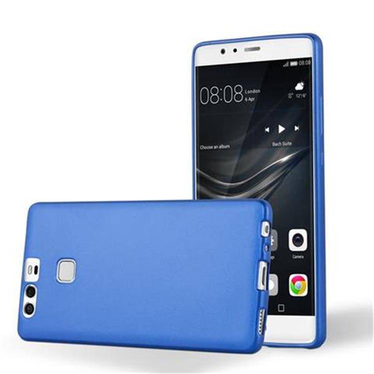 Cadorabo Schutzhülle für Huawei P9 Hülle in Blau Handyhülle TPU Silikon Etui Cover Case