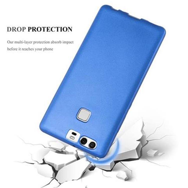 Cadorabo Schutzhülle für Huawei P9 Hülle in Blau Handyhülle TPU Silikon Etui Cover Case