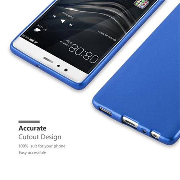 Cadorabo Schutzhülle für Huawei P9 Hülle in Blau Handyhülle TPU Silikon Etui Cover Case