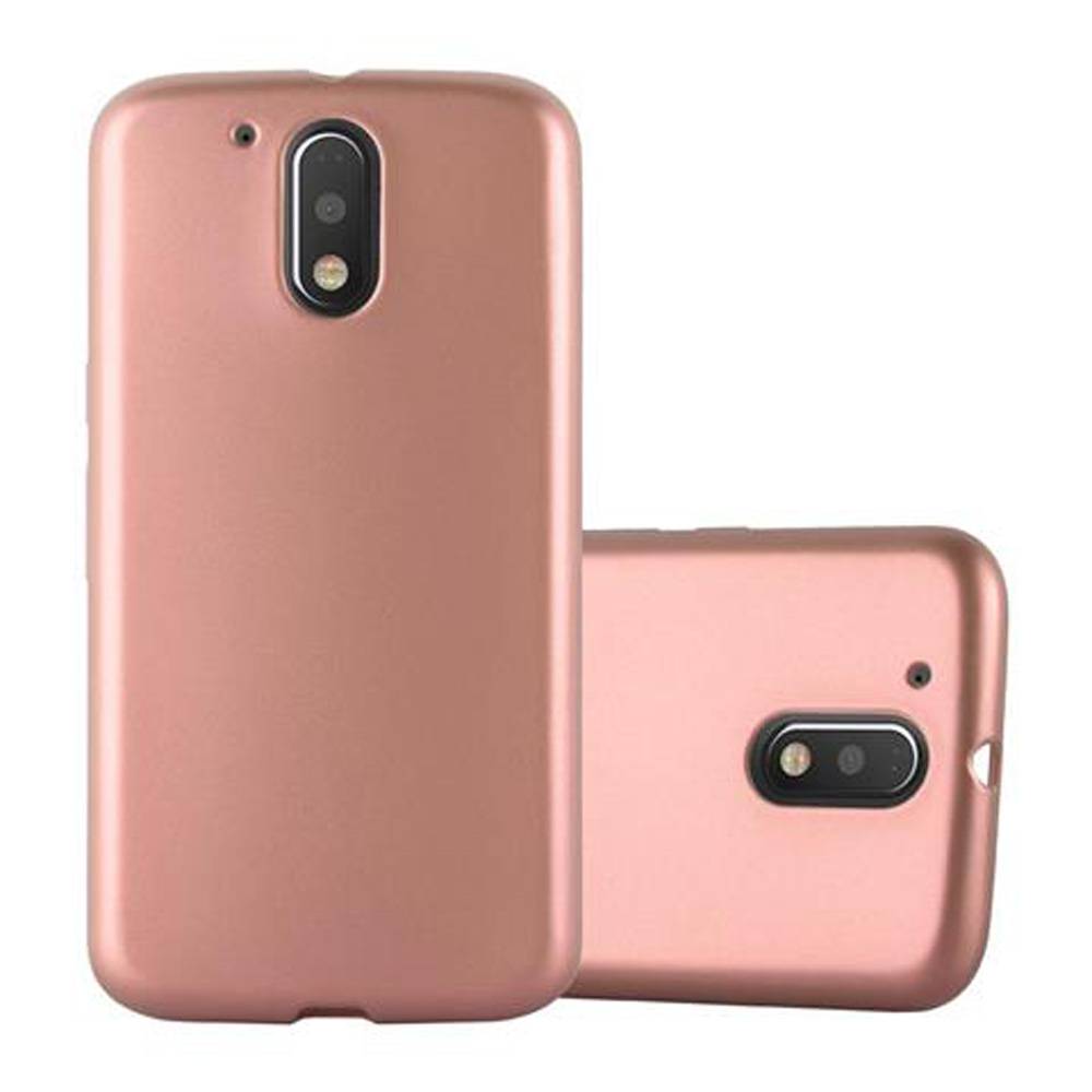 Cadorabo Schutzhülle für Motorola MOTO G4 / G4 PLUS Hülle in Gold Handyhülle TPU Silikon Etui Cover Case