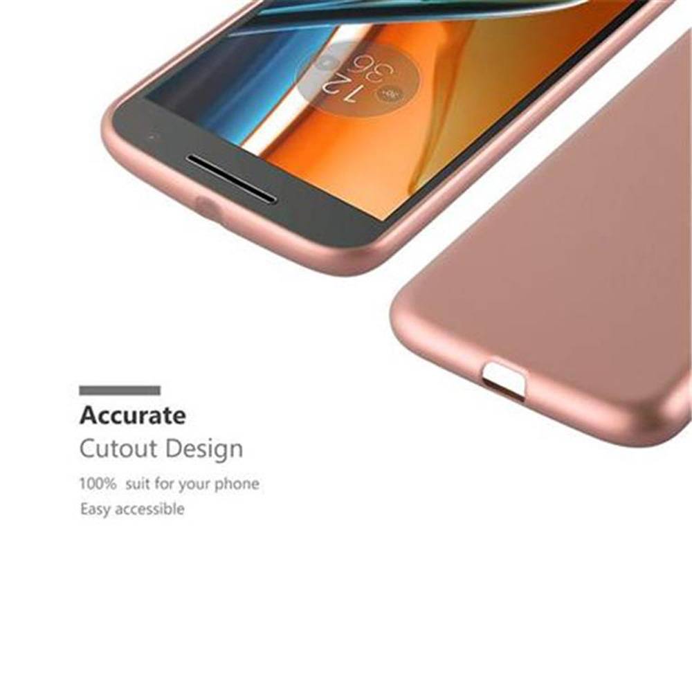 Cadorabo Schutzhülle für Motorola MOTO G4 / G4 PLUS Hülle in Gold Handyhülle TPU Silikon Etui Cover Case