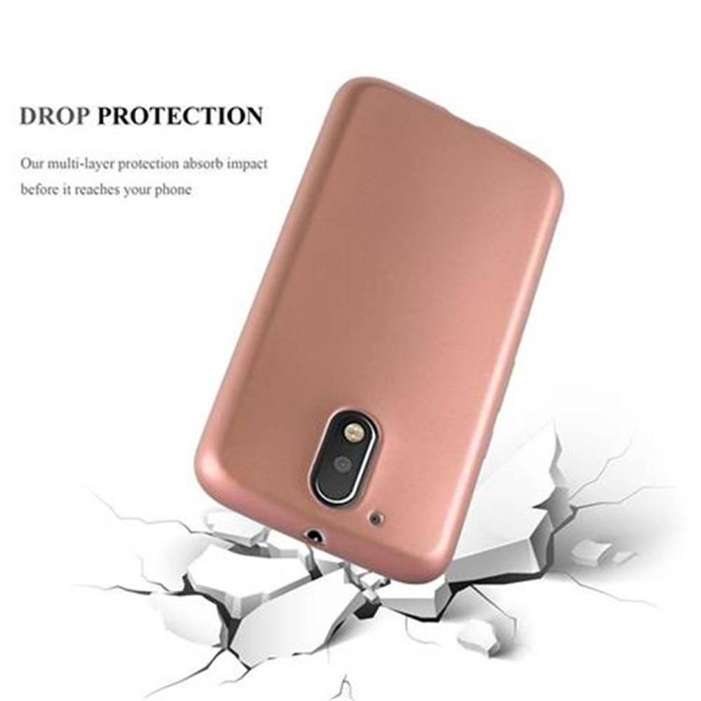 Cadorabo Schutzhülle für Motorola MOTO G4 / G4 PLUS Hülle in Gold Handyhülle TPU Silikon Etui Cover Case