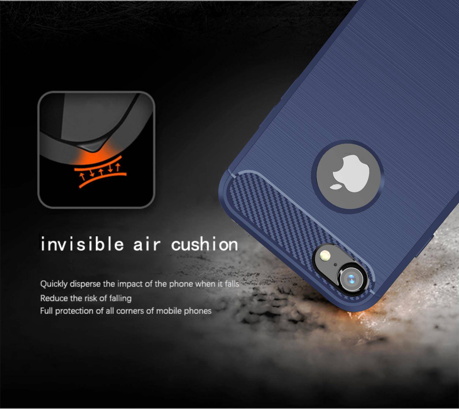 Cadorabo Hülle für Apple iPhone 7 / 7S / 8 in Blau Schutzhülle TPU Case Cover Etui Handyhülle