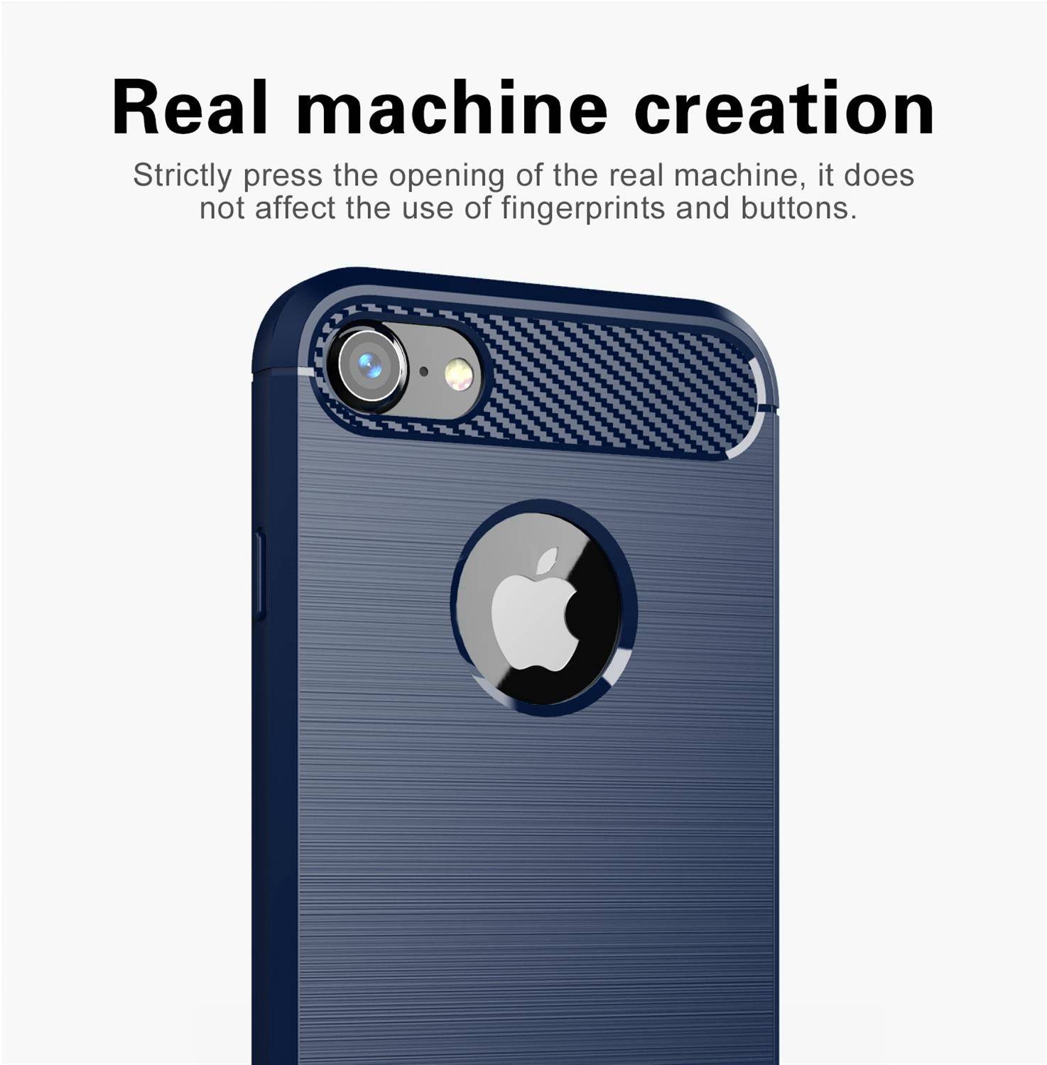 Cadorabo Hülle für Apple iPhone 7 / 7S / 8 in Blau Schutzhülle TPU Case Cover Etui Handyhülle